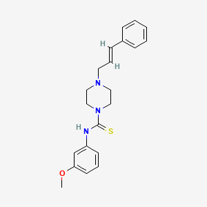 molecular formula C21H25N3OS B3539889 N-(3-methoxyphenyl)-4-[(2E)-3-phenylprop-2-en-1-yl]piperazine-1-carbothioamide 