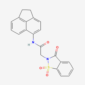 molecular formula C21H16N2O4S B3539944 N-(1,2-dihydro-5-acenaphthylenyl)-2-(1,1-dioxido-3-oxo-1,2-benzisothiazol-2(3H)-yl)acetamide 