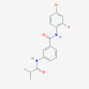 molecular formula C17H16BrFN2O2 B3539993 N-(4-BROMO-2-FLUOROPHENYL)-3-(2-METHYLPROPANAMIDO)BENZAMIDE 