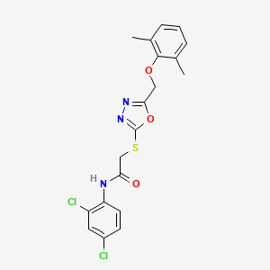 molecular formula C19H17Cl2N3O3S B3540002 N-(2,4-dichlorophenyl)-2-({5-[(2,6-dimethylphenoxy)methyl]-1,3,4-oxadiazol-2-yl}sulfanyl)acetamide 