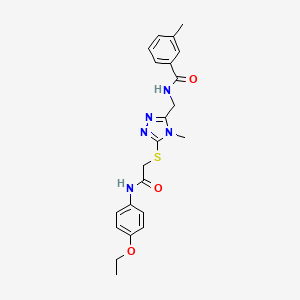 molecular formula C22H25N5O3S B3540009 N-{[5-({2-[(4-ethoxyphenyl)amino]-2-oxoethyl}sulfanyl)-4-methyl-4H-1,2,4-triazol-3-yl]methyl}-3-methylbenzamide 