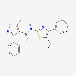 molecular formula C22H19N3O2S B3540017 N-(5-ethyl-4-phenyl-1,3-thiazol-2-yl)-5-methyl-3-phenyl-4-isoxazolecarboxamide 