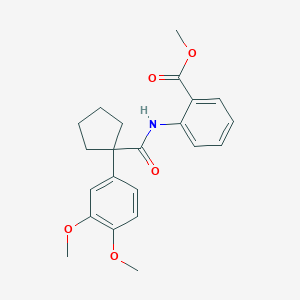 molecular formula C22H25NO5 B3540047 methyl 2-({[1-(3,4-dimethoxyphenyl)cyclopentyl]carbonyl}amino)benzoate 