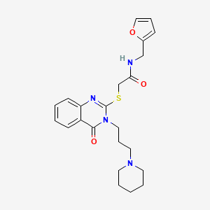 molecular formula C23H28N4O3S B3540108 N-(2-furylmethyl)-2-({4-oxo-3-[3-(1-piperidinyl)propyl]-3,4-dihydro-2-quinazolinyl}thio)acetamide 
