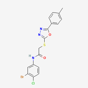 molecular formula C17H13BrClN3O2S B3540128 N-(3-bromo-4-chlorophenyl)-2-{[5-(4-methylphenyl)-1,3,4-oxadiazol-2-yl]thio}acetamide 