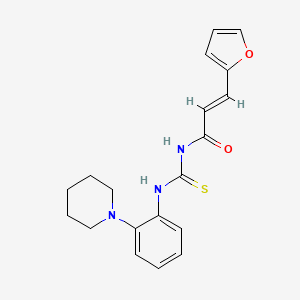 molecular formula C19H21N3O2S B3540136 3-(2-furyl)-N-({[2-(1-piperidinyl)phenyl]amino}carbonothioyl)acrylamide 