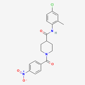 molecular formula C20H20ClN3O4 B3540139 N-(4-chloro-2-methylphenyl)-1-(4-nitrobenzoyl)-4-piperidinecarboxamide 