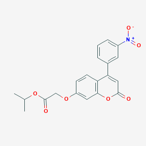 molecular formula C20H17NO7 B3540145 PROPAN-2-YL 2-{[4-(3-NITROPHENYL)-2-OXO-2H-CHROMEN-7-YL]OXY}ACETATE 