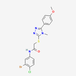 molecular formula C18H16BrClN4O2S B3540151 N-(3-bromo-4-chlorophenyl)-2-{[5-(4-methoxyphenyl)-4-methyl-4H-1,2,4-triazol-3-yl]sulfanyl}acetamide 