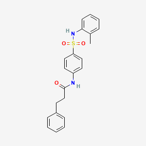 molecular formula C22H22N2O3S B3540164 N-(4-{[(2-methylphenyl)amino]sulfonyl}phenyl)-3-phenylpropanamide 