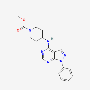 molecular formula C19H22N6O2 B3540182 ethyl 4-[(1-phenyl-1H-pyrazolo[3,4-d]pyrimidin-4-yl)amino]-1-piperidinecarboxylate 