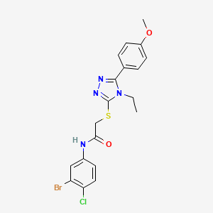 molecular formula C19H18BrClN4O2S B3540199 N-(3-bromo-4-chlorophenyl)-2-{[4-ethyl-5-(4-methoxyphenyl)-4H-1,2,4-triazol-3-yl]thio}acetamide 