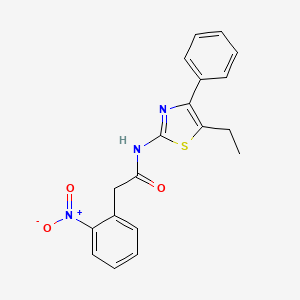 molecular formula C19H17N3O3S B3540245 N-(5-ethyl-4-phenyl-1,3-thiazol-2-yl)-2-(2-nitrophenyl)acetamide 