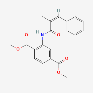 molecular formula C20H19NO5 B3540251 DIMETHYL 2-{[(Z)-2-METHYL-3-PHENYL-2-PROPENOYL]AMINO}TEREPHTHALATE 