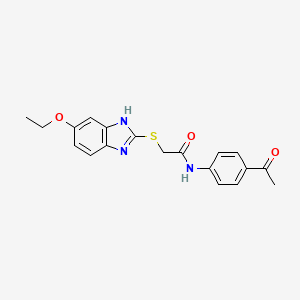 molecular formula C19H19N3O3S B3540268 N-(4-ACETYLPHENYL)-2-[(5-ETHOXY-1H-13-BENZODIAZOL-2-YL)SULFANYL]ACETAMIDE 