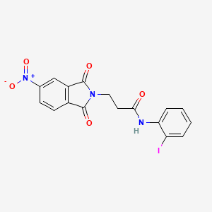 molecular formula C17H12IN3O5 B3540322 N-(2-iodophenyl)-3-(5-nitro-1,3-dioxo-1,3-dihydro-2H-isoindol-2-yl)propanamide 
