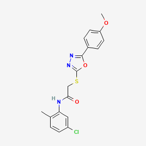 molecular formula C18H16ClN3O3S B3540325 N-(5-chloro-2-methylphenyl)-2-{[5-(4-methoxyphenyl)-1,3,4-oxadiazol-2-yl]sulfanyl}acetamide 