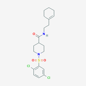 molecular formula C20H26Cl2N2O3S B3540365 N-[2-(cyclohexen-1-yl)ethyl]-1-(2,5-dichlorophenyl)sulfonylpiperidine-4-carboxamide 