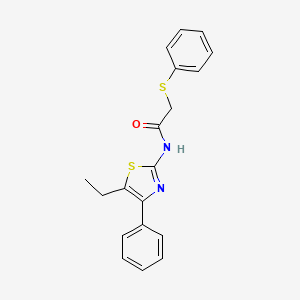 molecular formula C19H18N2OS2 B3540372 N-(5-ethyl-4-phenyl-1,3-thiazol-2-yl)-2-(phenylsulfanyl)acetamide 