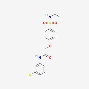 molecular formula C18H22N2O4S2 B3540391 N-(3-methylsulfanylphenyl)-2-[4-(propan-2-ylsulfamoyl)phenoxy]acetamide 