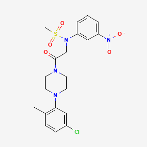 molecular formula C20H23ClN4O5S B3540399 N-{2-[4-(5-Chloro-2-methyl-phenyl)-piperazin-1-yl]-2-oxo-ethyl}-N-(3-nitro-phenyl)-methanesulfonamide 