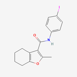 molecular formula C16H16INO2 B3540410 N-(4-iodophenyl)-2-methyl-4,5,6,7-tetrahydro-1-benzofuran-3-carboxamide 