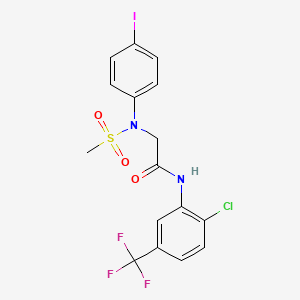 molecular formula C16H13ClF3IN2O3S B3540416 N~1~-[2-chloro-5-(trifluoromethyl)phenyl]-N~2~-(4-iodophenyl)-N~2~-(methylsulfonyl)glycinamide 