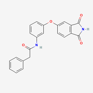 molecular formula C22H16N2O4 B3540452 N-{3-[(1,3-dioxo-2,3-dihydro-1H-isoindol-5-yl)oxy]phenyl}-2-phenylacetamide 