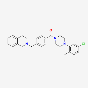 molecular formula C28H30ClN3O B3540457 [4-(5-chloro-2-methylphenyl)piperazin-1-yl][4-(3,4-dihydroisoquinolin-2(1H)-ylmethyl)phenyl]methanone 