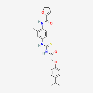 molecular formula C24H25N3O4S B3540499 N-{2-methyl-4-[({[4-(propan-2-yl)phenoxy]acetyl}carbamothioyl)amino]phenyl}furan-2-carboxamide 