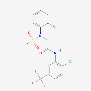 molecular formula C16H13ClF4N2O3S B3540507 N~1~-[2-chloro-5-(trifluoromethyl)phenyl]-N~2~-(2-fluorophenyl)-N~2~-(methylsulfonyl)glycinamide 
