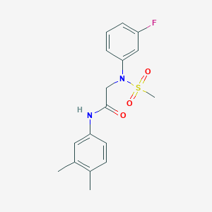 molecular formula C17H19FN2O3S B3540515 N~1~-(3,4-dimethylphenyl)-N~2~-(3-fluorophenyl)-N~2~-(methylsulfonyl)glycinamide 