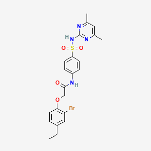 molecular formula C22H23BrN4O4S B3540552 2-(2-bromo-4-ethylphenoxy)-N-(4-{[(4,6-dimethyl-2-pyrimidinyl)amino]sulfonyl}phenyl)acetamide 