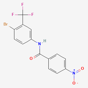 molecular formula C14H8BrF3N2O3 B3540679 N-[4-bromo-3-(trifluoromethyl)phenyl]-4-nitrobenzamide 