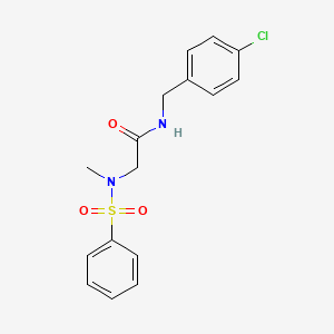 molecular formula C16H17ClN2O3S B3540686 N-(4-chlorobenzyl)-N~2~-methyl-N~2~-(phenylsulfonyl)glycinamide 