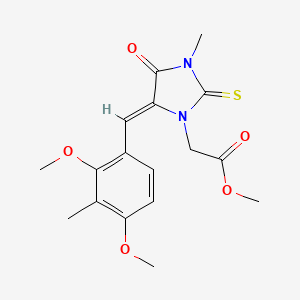 molecular formula C17H20N2O5S B3540690 methyl 2-[(5Z)-5-[(2,4-dimethoxy-3-methylphenyl)methylidene]-3-methyl-4-oxo-2-sulfanylideneimidazolidin-1-yl]acetate 