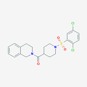 molecular formula C21H22Cl2N2O3S B3540736 2-({1-[(2,5-dichlorophenyl)sulfonyl]-4-piperidinyl}carbonyl)-1,2,3,4-tetrahydroisoquinoline 