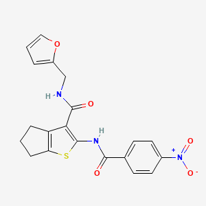 molecular formula C20H17N3O5S B3540817 N-(2-furylmethyl)-2-[(4-nitrobenzoyl)amino]-5,6-dihydro-4H-cyclopenta[b]thiophene-3-carboxamide 