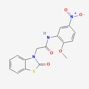 molecular formula C16H13N3O5S B3540873 N-(2-methoxy-5-nitrophenyl)-2-(2-oxo-1,3-benzothiazol-3(2H)-yl)acetamide 