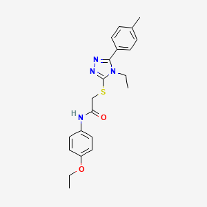 molecular formula C21H24N4O2S B3540892 N-(4-ethoxyphenyl)-2-{[4-ethyl-5-(4-methylphenyl)-4H-1,2,4-triazol-3-yl]sulfanyl}acetamide 