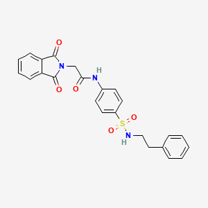 molecular formula C24H21N3O5S B3540901 2-(1,3-Dioxoisoindolin-2-yl)-N-(4-(N-phenethylsulfamoyl)phenyl)acetamide 
