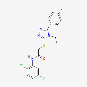molecular formula C19H18Cl2N4OS B3540912 N-(2,5-dichlorophenyl)-2-{[4-ethyl-5-(4-methylphenyl)-4H-1,2,4-triazol-3-yl]thio}acetamide 