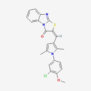 molecular formula C23H18ClN3O2S B3540937 2-{[1-(3-chloro-4-methoxyphenyl)-2,5-dimethyl-1H-pyrrol-3-yl]methylene}[1,3]thiazolo[3,2-a]benzimidazol-3(2H)-one 