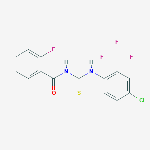 molecular formula C15H9ClF4N2OS B3540949 N-{[4-chloro-2-(trifluoromethyl)phenyl]carbamothioyl}-2-fluorobenzamide 
