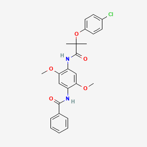 molecular formula C25H25ClN2O5 B3540977 N-(4-{[2-(4-chlorophenoxy)-2-methylpropanoyl]amino}-2,5-dimethoxyphenyl)benzamide 