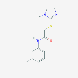 molecular formula C14H17N3OS B354099 N-(3-ethylphenyl)-2-[(1-methyl-1H-imidazol-2-yl)sulfanyl]acetamide CAS No. 502473-60-1