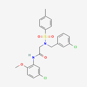 molecular formula C23H22Cl2N2O4S B3541023 N~2~-(3-chlorobenzyl)-N~1~-(5-chloro-2-methoxyphenyl)-N~2~-[(4-methylphenyl)sulfonyl]glycinamide 