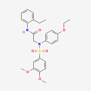 molecular formula C26H30N2O6S B3541031 N~2~-[(3,4-dimethoxyphenyl)sulfonyl]-N~2~-(4-ethoxyphenyl)-N~1~-(2-ethylphenyl)glycinamide 