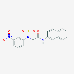 molecular formula C19H17N3O5S B3541103 N~2~-(methylsulfonyl)-N~1~-2-naphthyl-N~2~-(3-nitrophenyl)glycinamide 