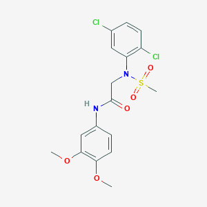 molecular formula C17H18Cl2N2O5S B3541119 N~2~-(2,5-dichlorophenyl)-N-(3,4-dimethoxyphenyl)-N~2~-(methylsulfonyl)glycinamide 